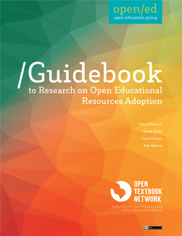 Guidebook to Research on Open Educational Resources Adoption