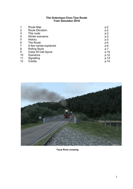 The Outeniqua Choo Tjoe Route Train Simulator 2016 1 Route Map P.2 2