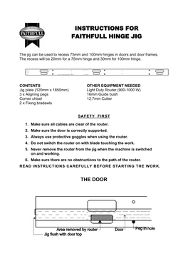 Instructions for Unika Hinge