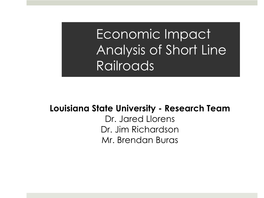 Economic Impact Analysis of Short Line Railroads