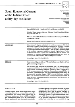 South Equatorial Current of the Indian Ocean