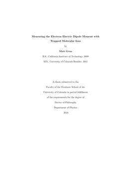 Measuring the Electron Electric Dipole Moment with Trapped Molecular Ions