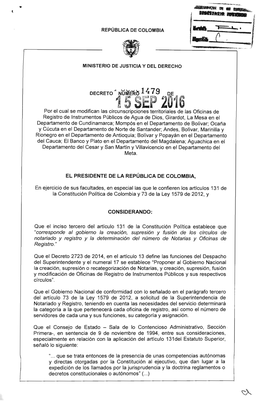 Decreto 1479 Del 15 De Septiembre De 2016