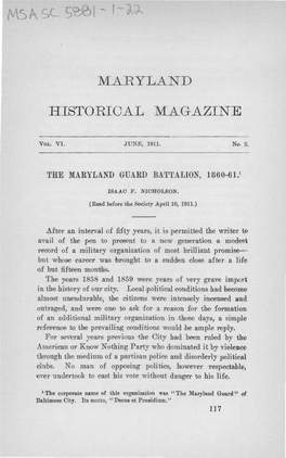 Maryland Historical Magazine, 1911, Volume 6, Issue No. 2