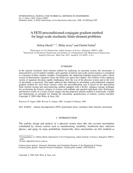 A FETI-Preconditioned Conjugate Gradient Method for Large-Scale Stochastic ﬁnite Element Problems