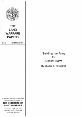 THE LAND WARFARE PAPERS Building the Army for Desert Storm