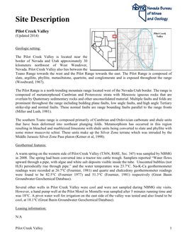 Pilot Creek Valley (Updated 2014)