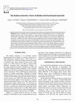 The Kaidun Meteorite: Clasts of Alkaline-Rich Fractionated Materials