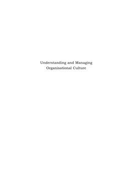 Understanding and Managing Organisational Culture