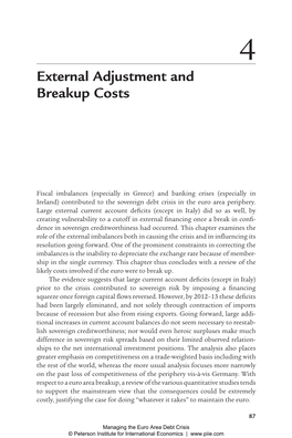 Chapter 4. External Adjustment and Breakup Costs