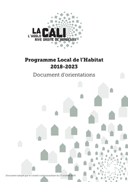 Programme Local De L'habitat 2018-2023 Document D'orientations