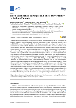 Blood Eosinophils Subtypes and Their Survivability in Asthma Patients