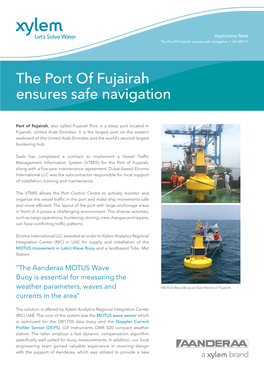The Port of Fujairah Ensures Safe Navigation • XA AN117