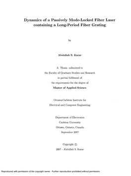 Dynamics of a Passively Mode-Locked Fiber Laser Containing a Long-Period Fiber Grating