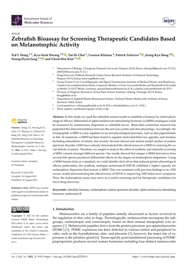 Zebrafish Bioassay for Screening Therapeutic Candidates Based On