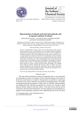 Deprotonation of Salicylic Acid and 5-Nitrosalicylic Acid in Aqueous