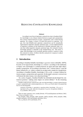 Reducing Contrastive Knowledge
