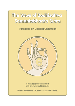 The Vows of Bodhisattva Samantabhadra Sutra