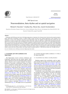 Neuromodulation, Theta Rhythm and Rat Spatial Navigation