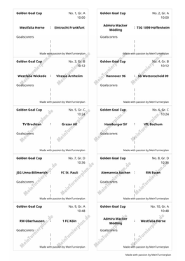 Goalscorers Golden Goal Cup No. 2, Gr. a Court
