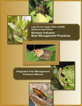 Light Brown Apple Moth (LBAM) Epiphyas Postvittana Nursery Industry Best Management Practices