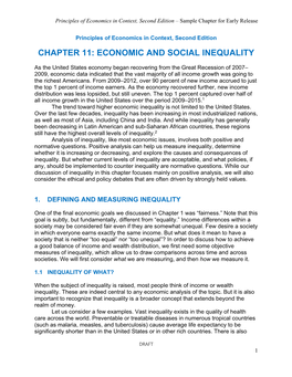 Chapter 11: Economic and Social Inequality