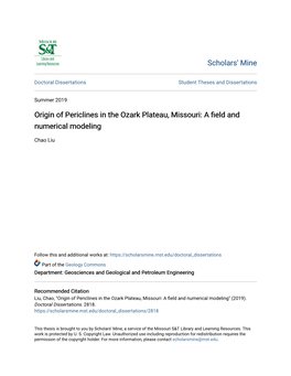 Origin of Periclines in the Ozark Plateau, Missouri: a Field and Numerical Modeling