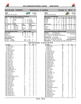2012 GN CFL Pg 12 Head to Head