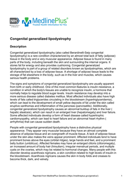 Congenital Generalized Lipodystrophy