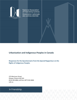 Urbanization and Indigenous Peoples in Canada