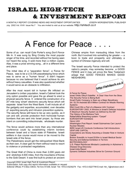 A Fence for Peace .