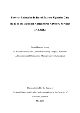 Case Study of the National Agricultural Advisory Services (NAADS)