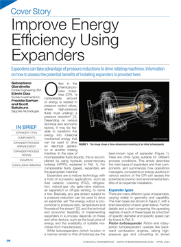 Improve Energy Efficiency Using Expanders Expanders Can Take Advantage of Pressure Reductions to Drive Rotating Machines