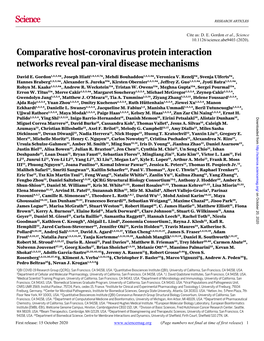 Comparative Host-Coronavirus Protein Interaction Networks Reveal Pan-Viral Disease Mechanisms