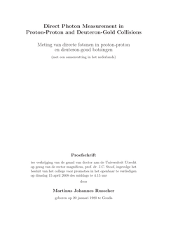 Chapter 2 Experiment 2.1 the Relativistic Heavy Ion Collider