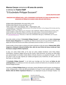 "O Escândalo Philippe Dussaert" Estreia Dia 05 De Abril