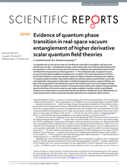 Evidence of Quantum Phase Transition in Real-Space Vacuum Entanglement