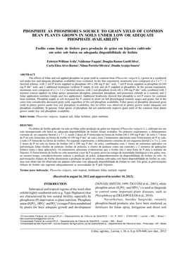 Phosphite As Phosphorus Source to Grain Yield Of