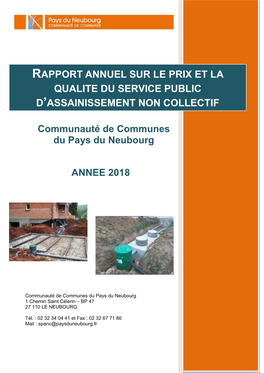 Rapport Annuel Sur Le Prix Et La Qualite Du Service Public D’Assainissement Non Collectif