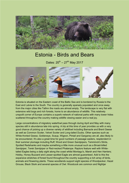 Estonia - Birds and Bears