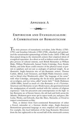 Appendix a Empiricism and Evangelicalism 1