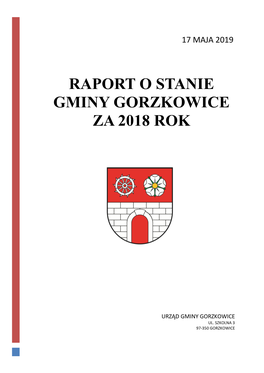 Raport O Stanie Gminy Gorzkowice Za 2018 Rok