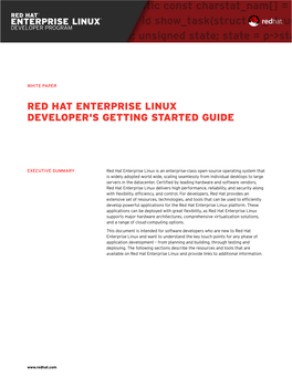 Red Hat Enterprise Linux Developer's Getting Started Guide