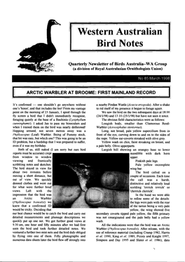 Western Australian Bird Notes