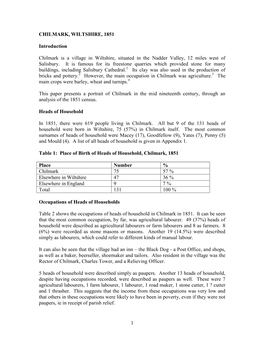 Chilmark, Wiltshire, 1851