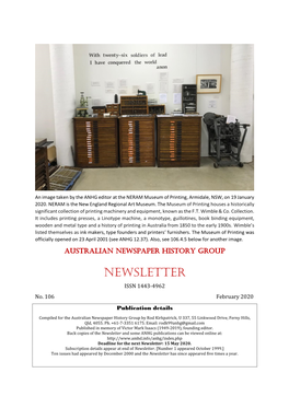 NEWSLETTER ISSN 1443-4962 No