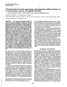 Chromosomal Inversion Patterning and Population Differentiation in A