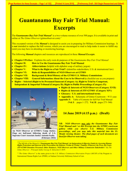 Guantanamo Bay Fair Trial Manual: Excerpts