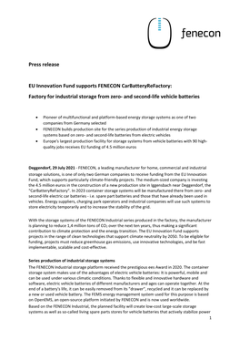 Factory for Industrial Storage from Zero- and Second-Life Vehicle Batteries