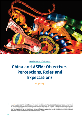 China and ASEM: Objectives, Perceptions, Roles and Expectations